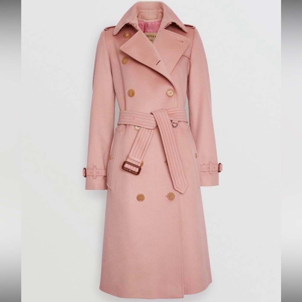 Burberry Pink Double-Breasted Trench Coat in Cashmere‼️Just Sharing‼️